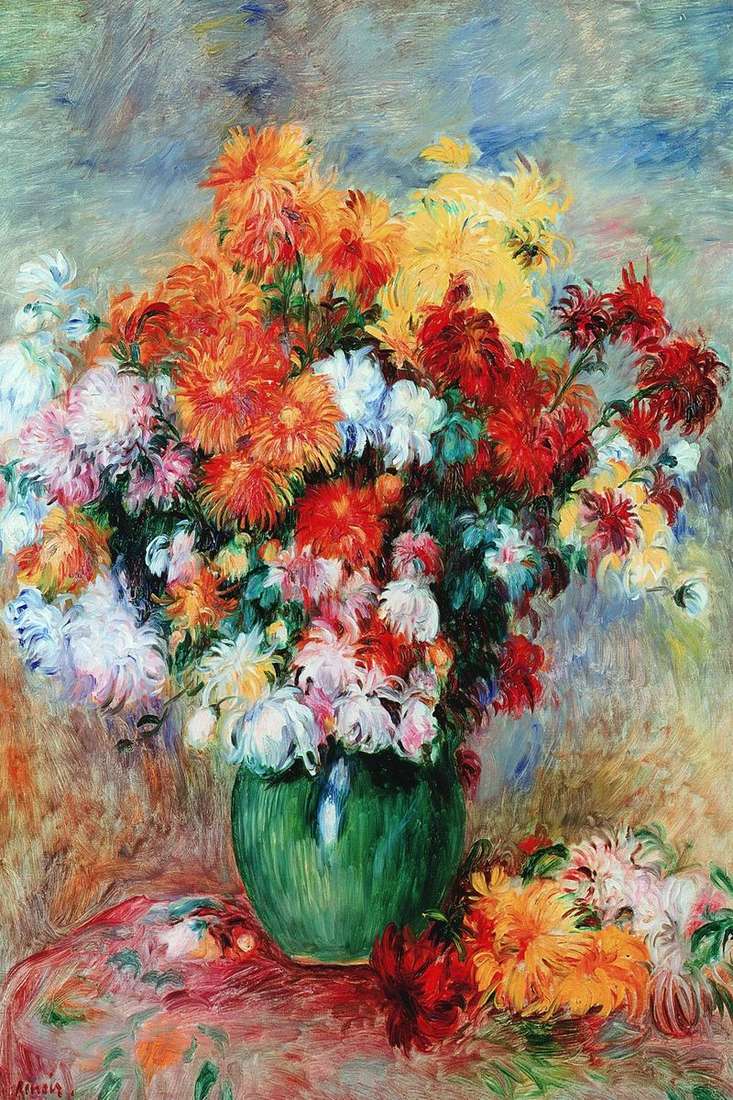 Bouquet of chrysanthemums by Pierre Auguste Renoir