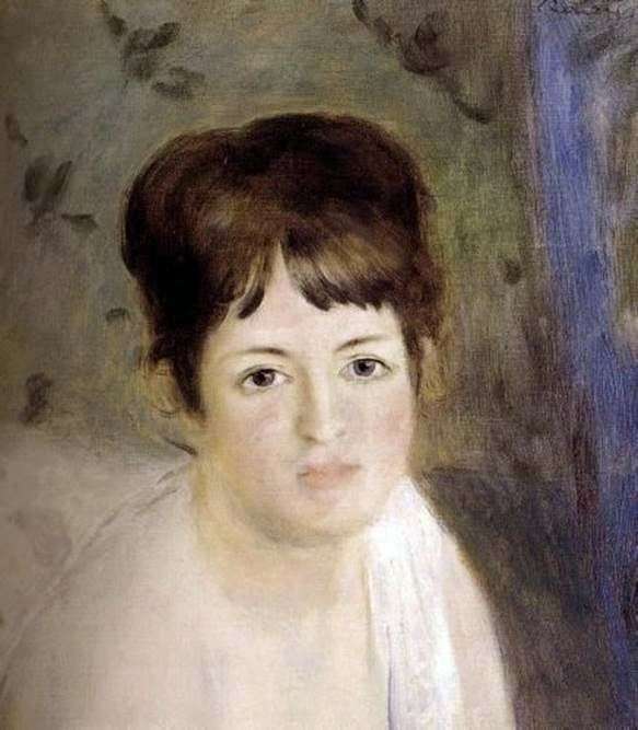 Womans Head by Pierre Auguste Renoir