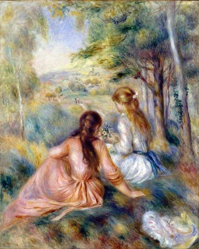 On the meadow by Pierre Auguste Renoir