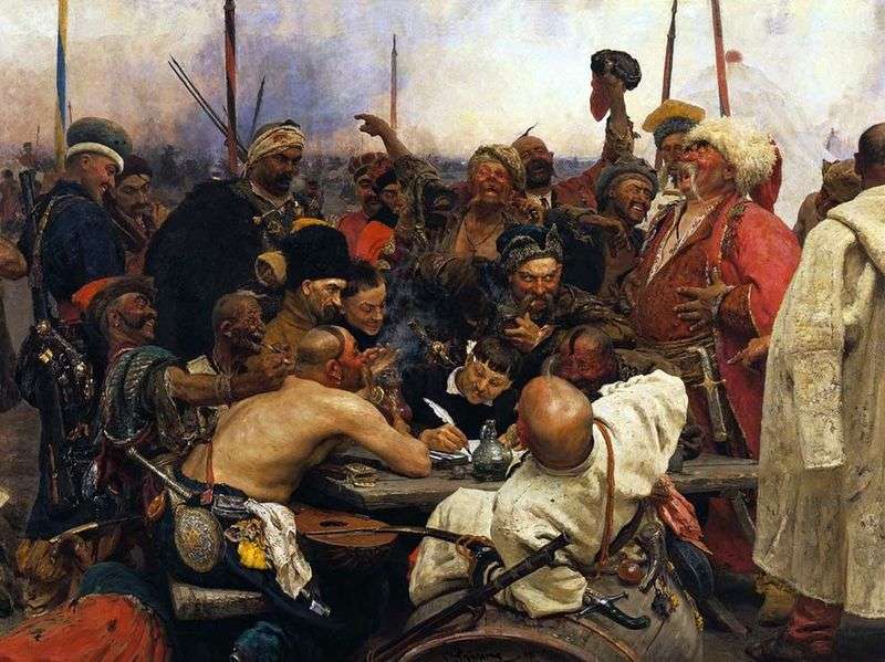 Cossacks write a letter to the Turkish Sultan by Ilya Repin
