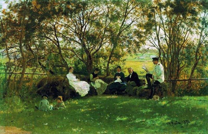 On the turf bench by Ilya Repin