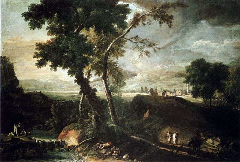 Landscape with a stream by Marco Ricci