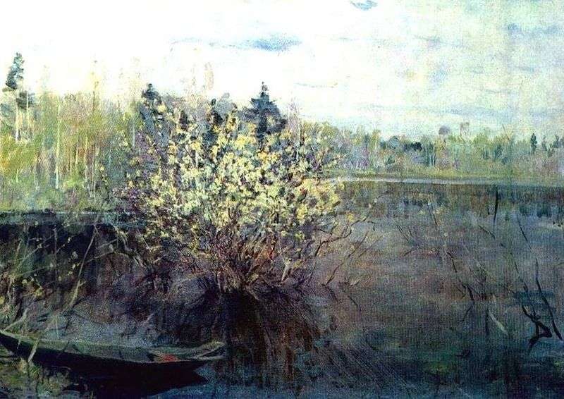 Willows in flood by Nikolay Romadin