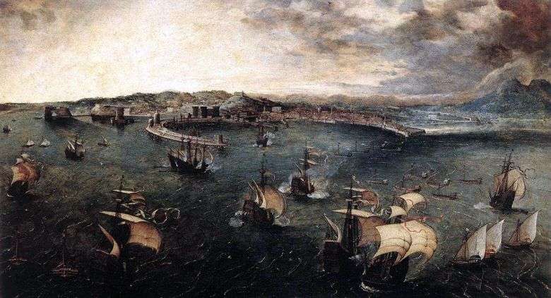 Acorazado en el puerto de Nápoles   Peter Bruegel