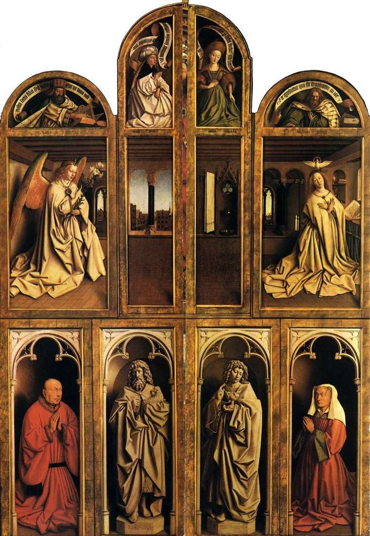 Altar de caballeros en una condición cerrada   Jan van Eyck