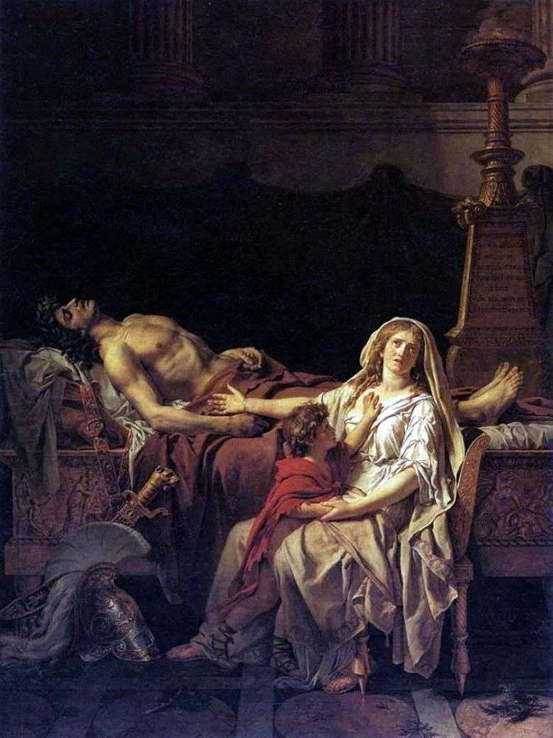 Andromache en el cuerpo de Hector   Jacques Louis David