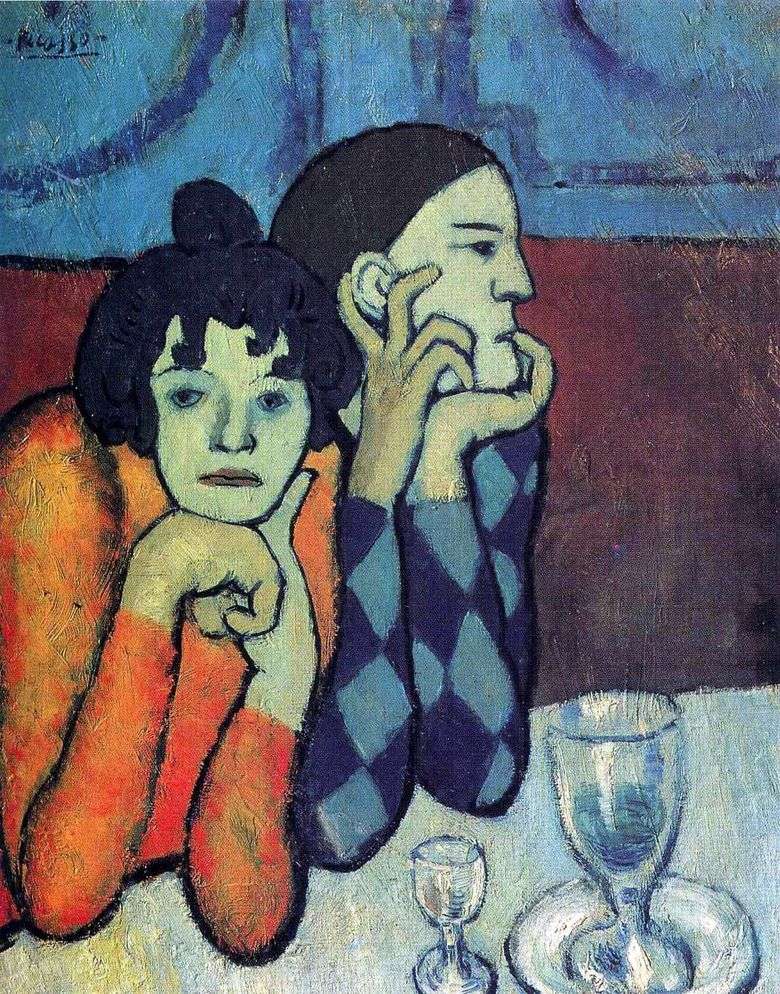 Arlequín y su novia   Pablo Picasso