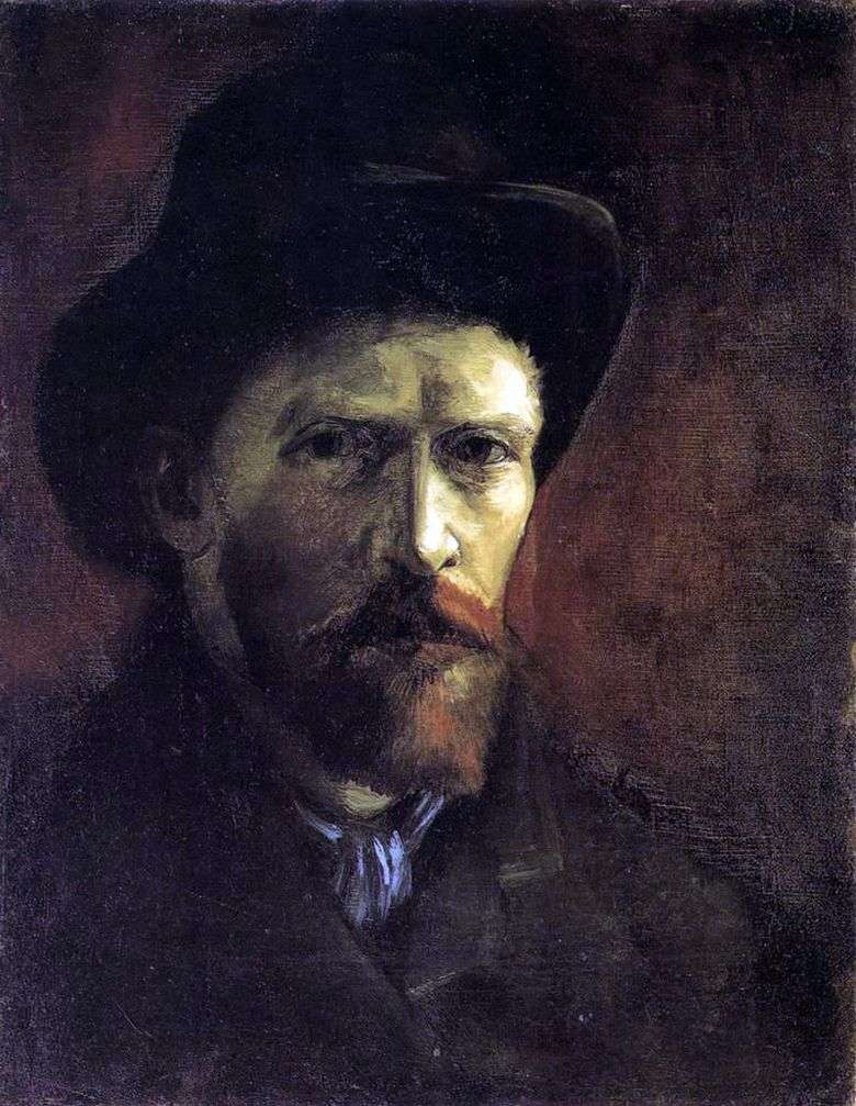 Autorretrato con sombrero de fieltro oscuro   Vincent van Gogh