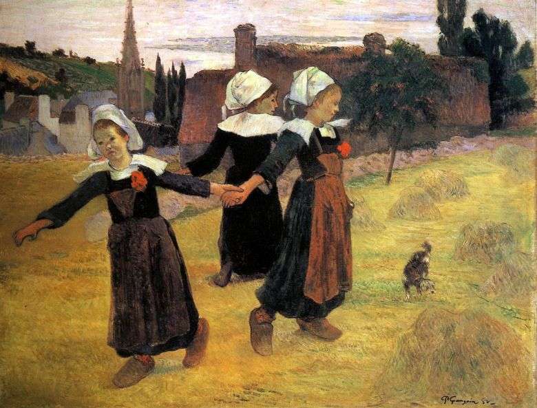 Baile redondo de pequeños bretones   Paul Gauguin