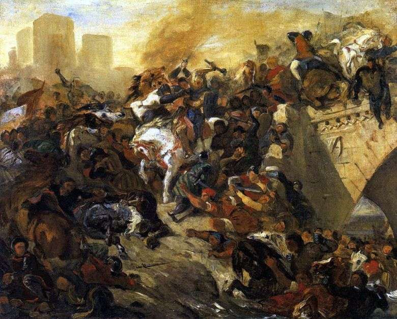 Batalla de Teyebur   Eugene Delacroix