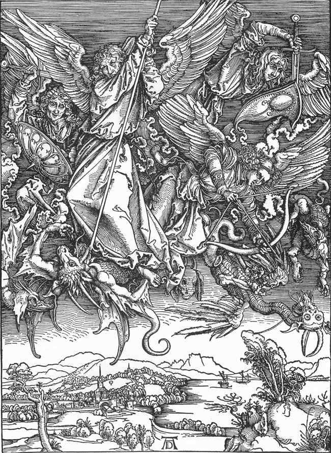 Batalla del Arcángel Miguel con el Dragón   Albrecht Durer