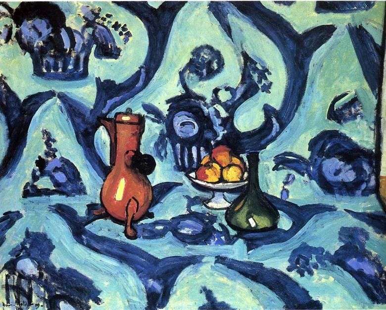 Bodegón con un mantel azul   Henri Matisse