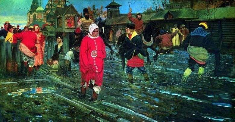 Calle de Moscú del siglo XVII en un día festivo   Andrei Ryabushkin