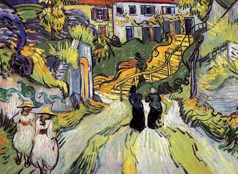 Calle y escaleras en Auvers   Vincent Van Gogh