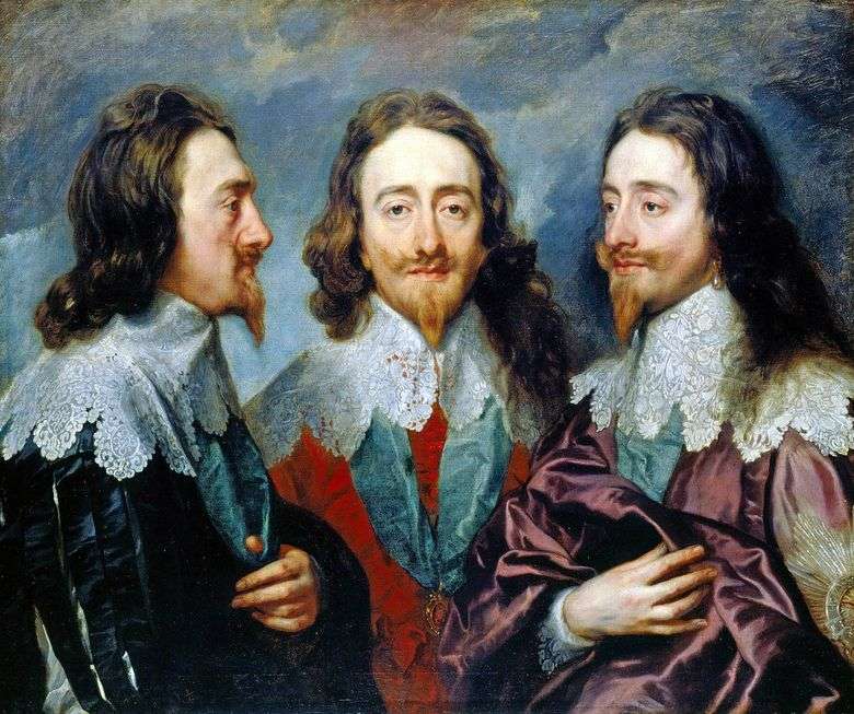 Charles I en tres ángulos   Anthony Van Dyck