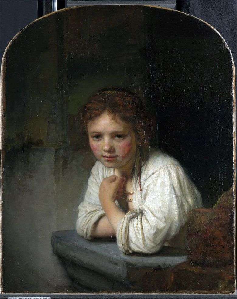 Chica por la ventana   Rembrandt Harmens Van Rhine