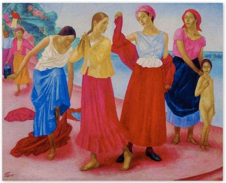 Chicas en el Volga   Kuzma Petrov Vodkin