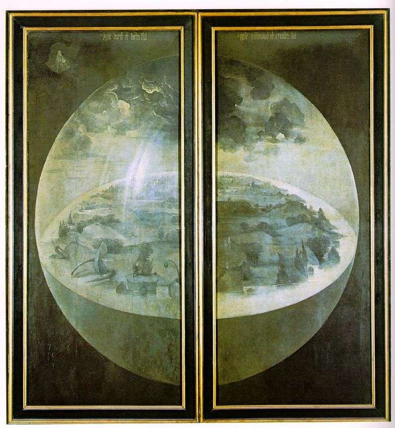 Creación del mundo. Las puertas exteriores del tríptico Jardín de las Delicias   Hieronymus Bosch