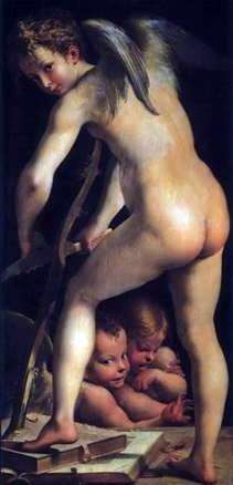 Cupido arco de cepillado   Francesco Parmigianino