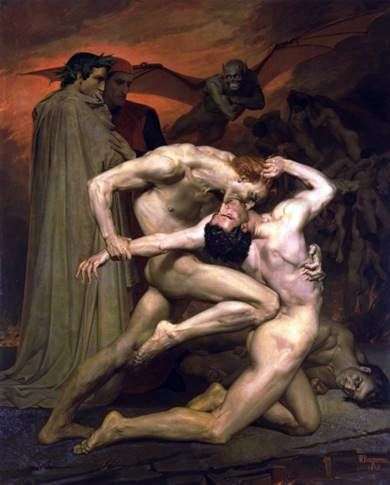 Dante y Virgil en el infierno   Adolph Bouguero