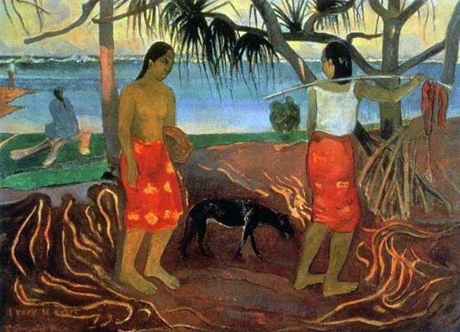 Debajo del árbol pandanus   Paul Gauguin
