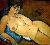 Desnudo sobre una almohada azul   Amedeo Modigliani