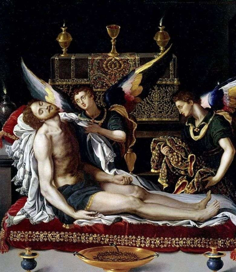 Dos ángeles en el cuerpo de Cristo   Alessandro Allori