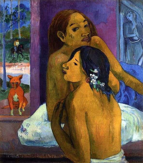 Dos mujeres (flores en el cabello)   Paul Gauguin
