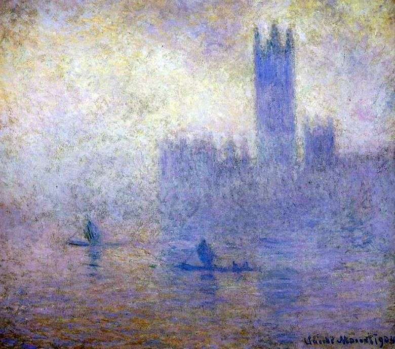 Edificio del Parlamento en Londres. Efecto de niebla   Claude Monet