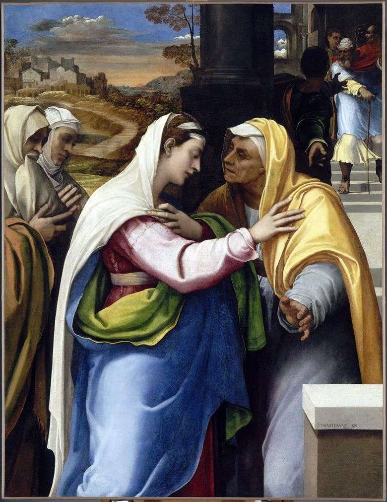 El encuentro de María y Elizabeth   Sebastiano del Piombo