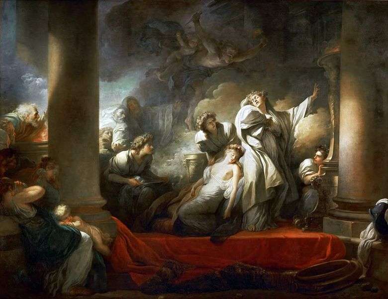 El sacerdote Korez se sacrifica por el bien de Calliroi   Jean Honore Fragonard