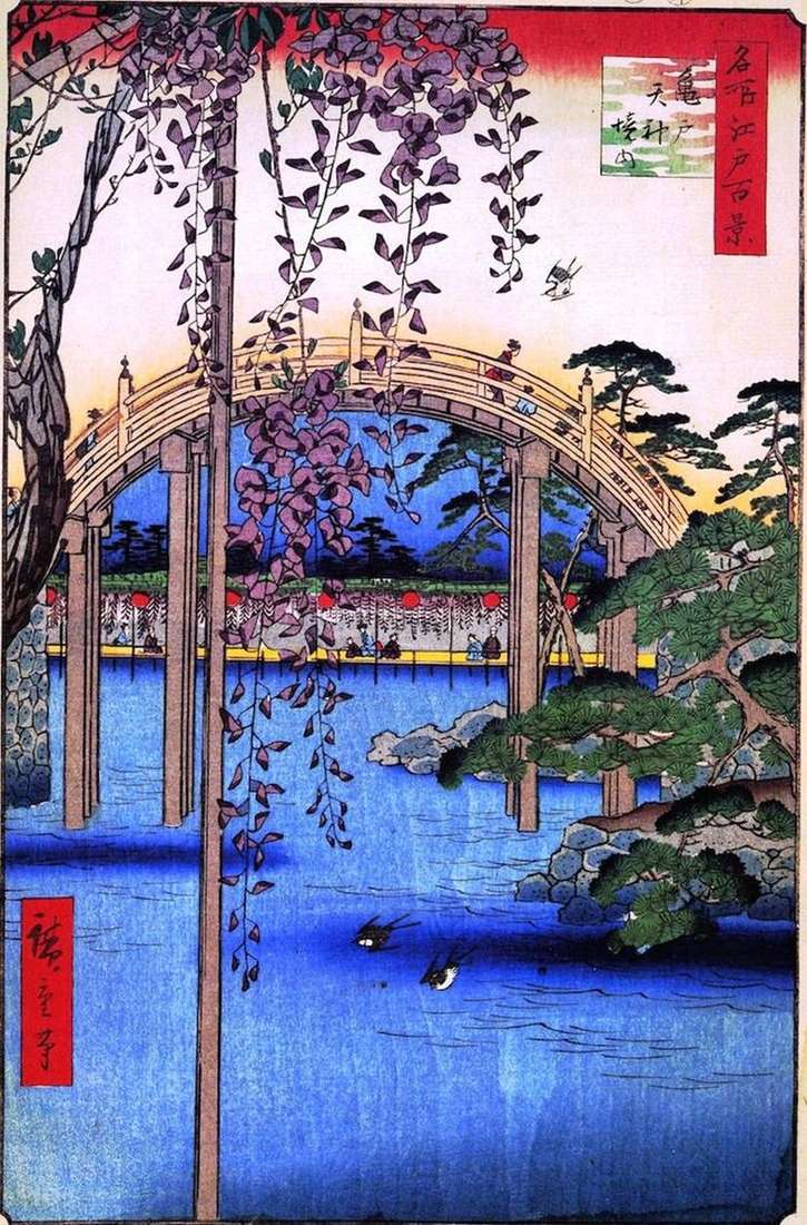 El territorio del santuario Tenzin en Kameido   Utagawa Hiroshige