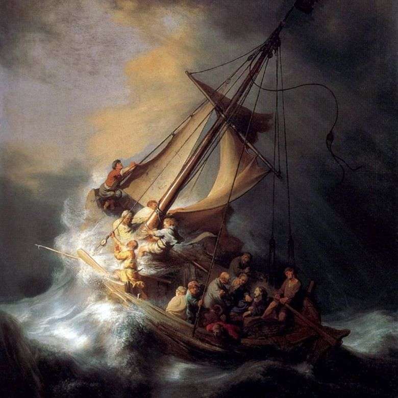 El transbordador de Cristo en una tormenta   Rembrandt Harmens Van Rhine