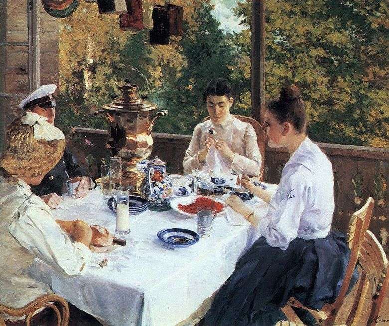 En la mesa de té   Konstantin Korovin