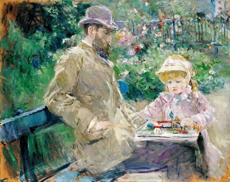 Eugene Manet con su hija en Bougival   Berthe Morisot