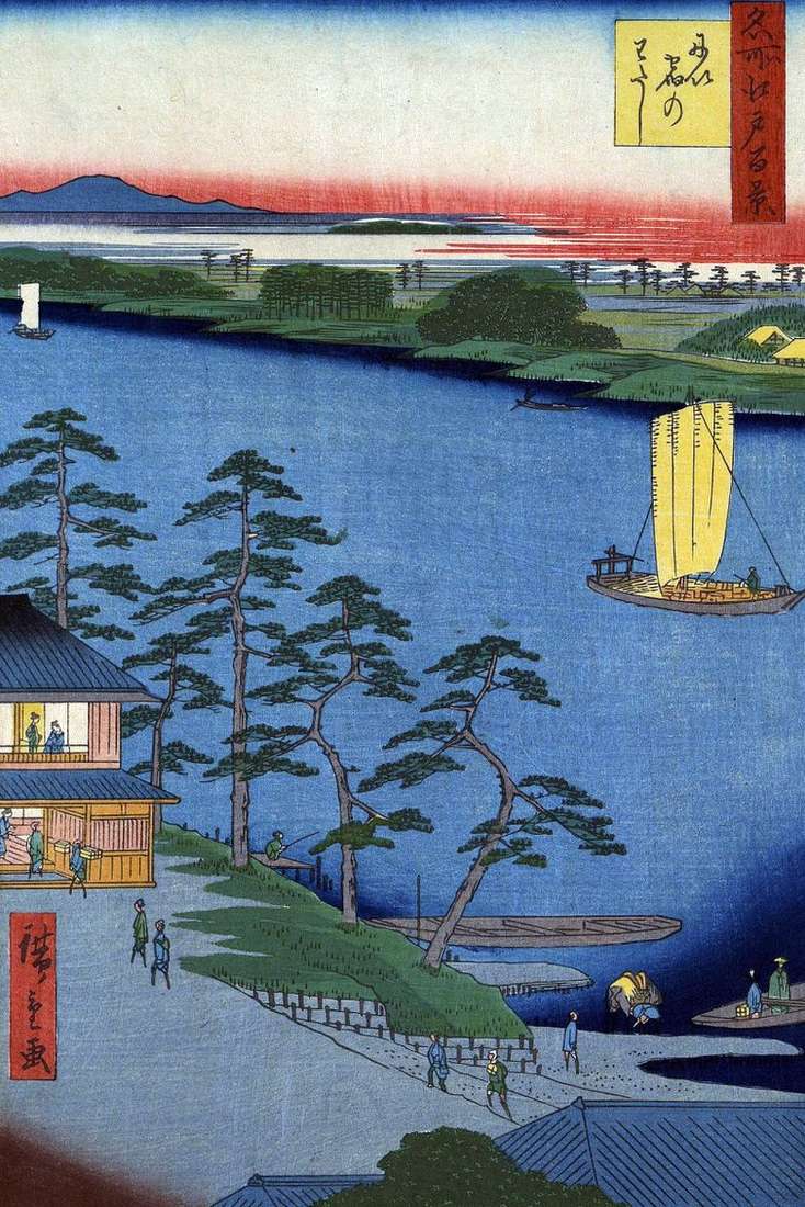 Ferry Niidzuku   Utagawa Hiroshige