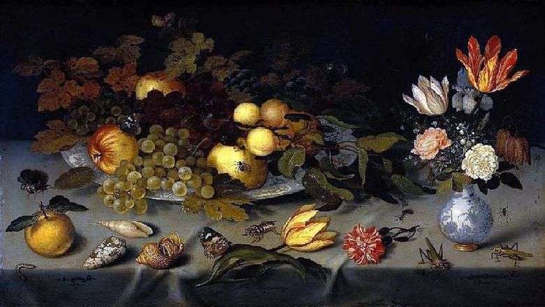 Flores y frutas   Balthazar van der Ast