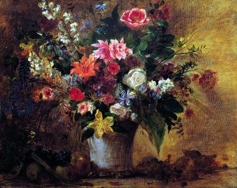 Flores y Frutas   Eugene Delacroix