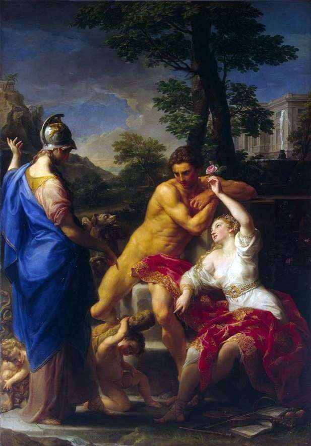 Hércules en la encrucijada entre la virtud y el vicio   Pompeo Batoni