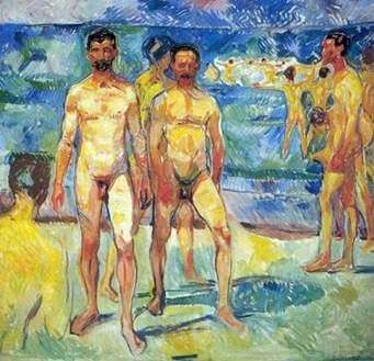 Hombres en la playa   Edvard Munch
