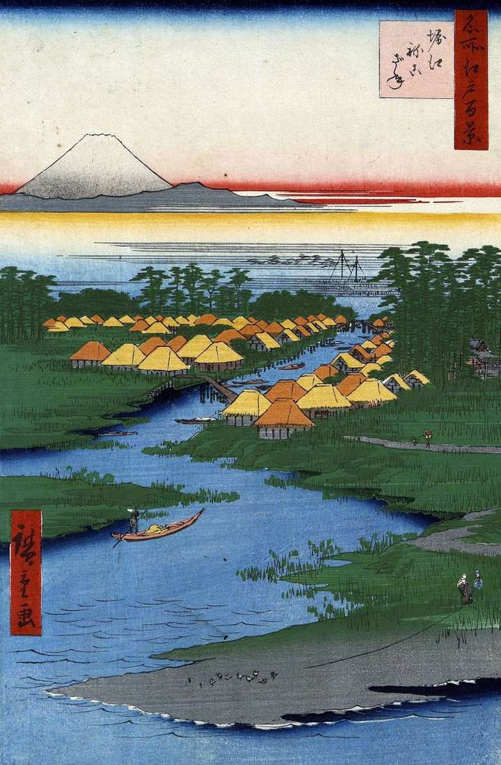 Horie y Nekozane   Utagawa Hiroshige