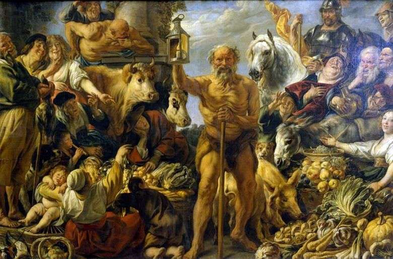 Diógenes buscando hombre   Jacob Jordaens