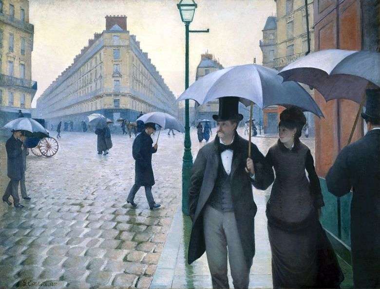 Calle de París en tiempo lluvioso   Gustave Caibotte