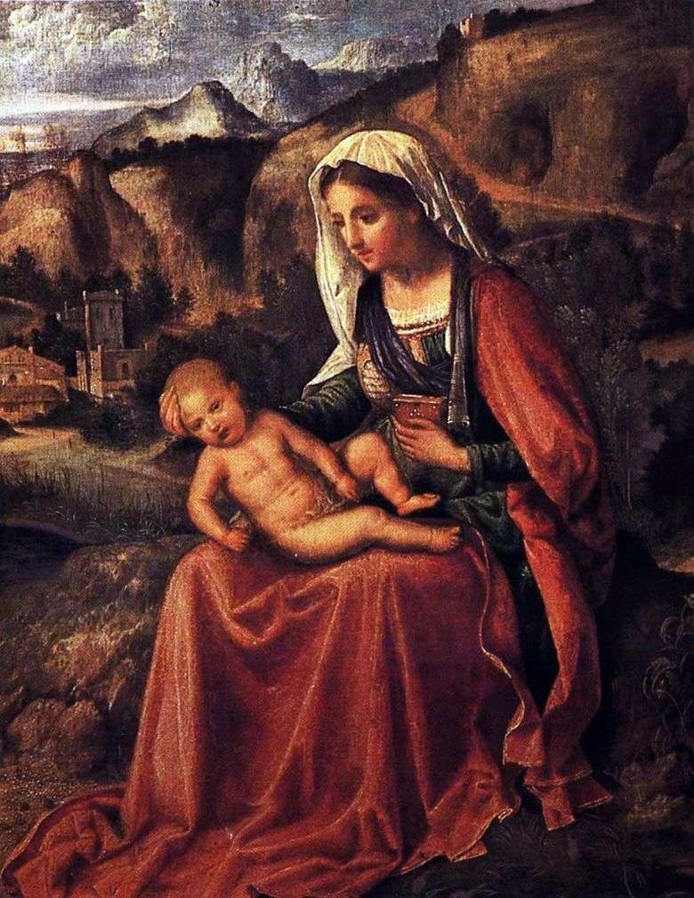 Virgen con el niño en un paisaje   Giorgione Barbarelli da Castelfranco