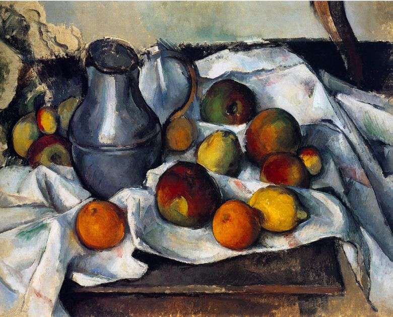 Jarra y fruta   Paul Cézanne