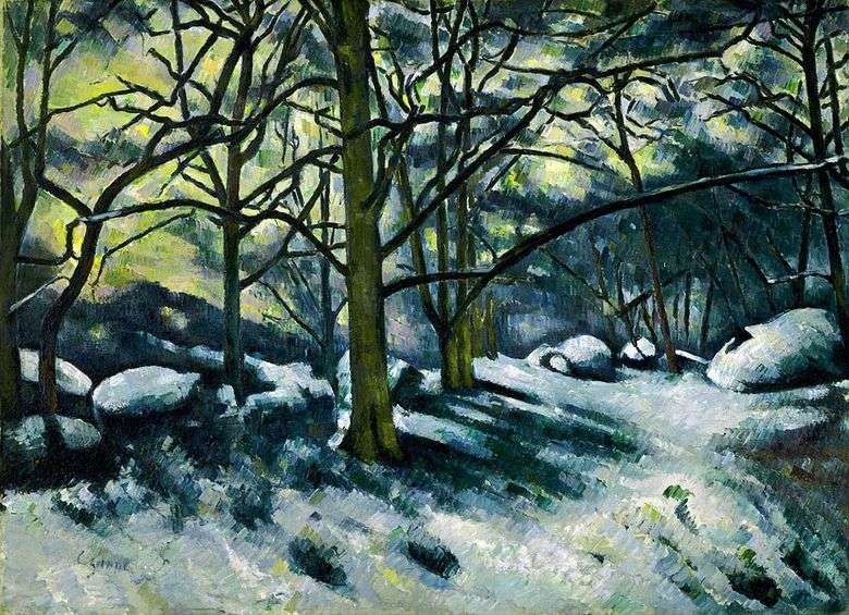 Derritiendo nieve en el bosque de Fontainebleau   Paul Cezanne