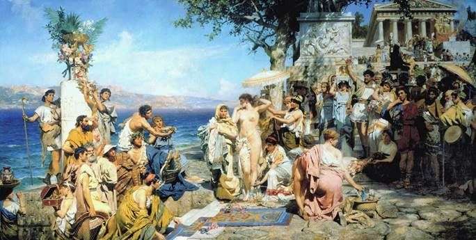 Phryne en la fiesta de Poseidón en Eleusis   Heinrich Semiradsky