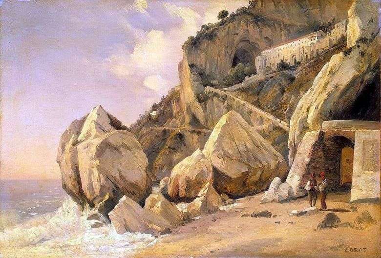 Rocas en Amalfi   Camille Corot