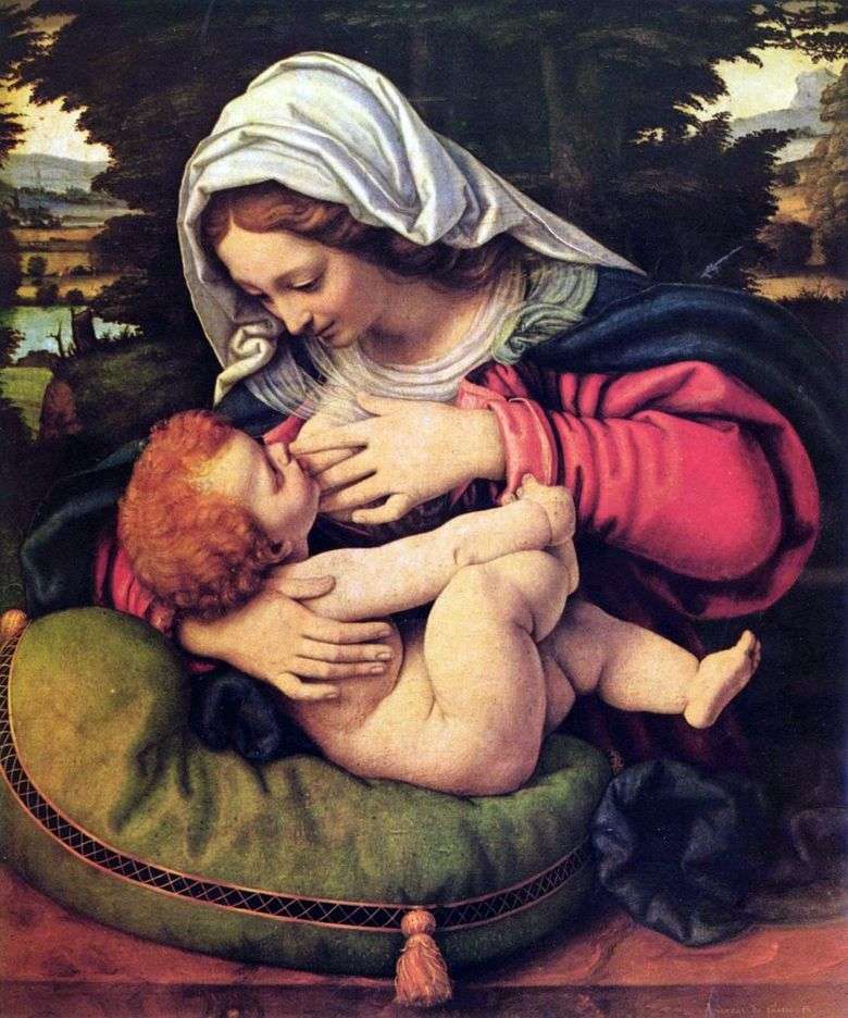 Madonna con una almohada verde   Andrei Solario