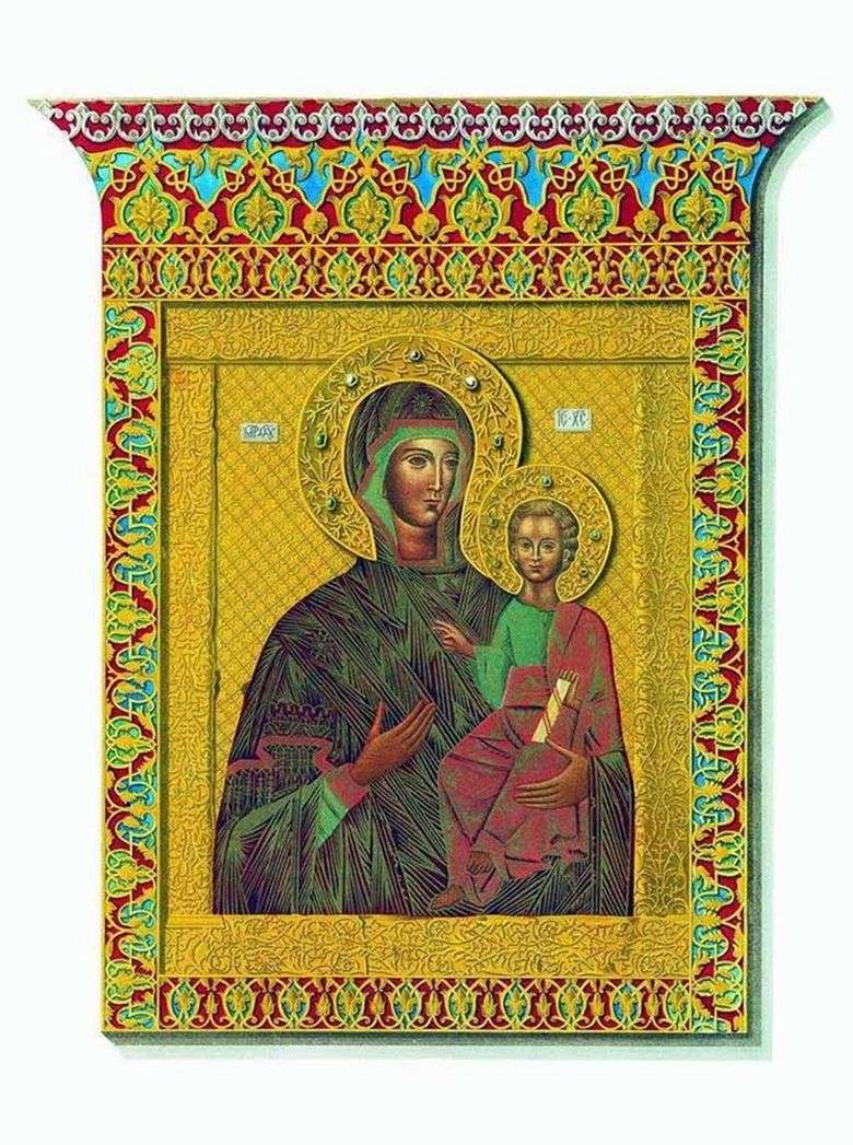 Holy Icon Odigitrii Smolensk Nuestra Señora   Fedor Suns